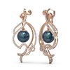 Image 2 : 1.68 ctw Diamond & Pearl Earrings 18K Rose Gold - REF-219H3R