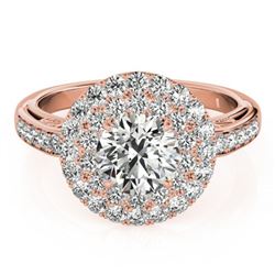 2.25 ctw Certified VS/SI Diamond Halo Ring 18k Rose Gold - REF-361R3K