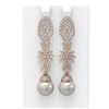 Image 1 : 3.61 ctw Diamond & Pearl Earrings 18K Rose Gold - REF-314A8N