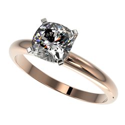1.25 ctw Certified VS/SI Quality Cushion Cut Diamond Ring 10k Rose Gold - REF-304W6H