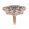Image 2 : 5.36 ctw Blue Topaz & Diamond Ring 18K Rose Gold - REF-169N6F