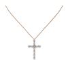 Image 2 : 2 ctw Pear Diamond Designer Cross Necklace 18K Rose Gold - REF-228X2A