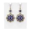 Image 1 : 16.88 ctw Sapphire & Diamond Earrings 18K Yellow Gold - REF-342M2G
