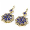 Image 3 : 16.88 ctw Sapphire & Diamond Earrings 18K Yellow Gold - REF-342M2G