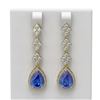 Image 1 : 8.82 ctw Tanzanite & Diamond Earrings 18K Yellow Gold - REF-425R5K