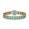 Image 3 : 22.19 ctw Turquoise & Diamond Bracelet 14K Yellow Gold - REF-281R8K
