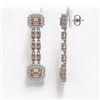 Image 2 : 10.92 ctw Morganite & Diamond Earrings 14K White Gold - REF-290Y5X