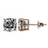 Image 2 : 2 ctw Certified VS/SI Quality Cushion Diamond Stud Earrings 10k Rose Gold - REF-478N6F