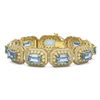 Image 1 : 49.14 ctw Aquamarine & Diamond Victorian Bracelet 14K Yellow Gold - REF-1361W5H