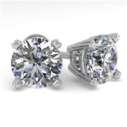 2.50 ctw Certified VS/SI Diamond Stud Earrings 18K White Gold - REF-609N3F