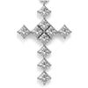 Image 1 : 2 ctw Princess Diamond Designer Cross Necklace 18K White Gold - REF-228W2H