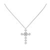 Image 2 : 2 ctw Princess Diamond Designer Cross Necklace 18K White Gold - REF-228W2H
