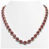 Image 1 : 45.93 ctw Ruby & Diamond Micro Pave Halo Necklace 10k Rose Gold - REF-674K2Y