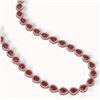 Image 2 : 45.93 ctw Ruby & Diamond Micro Pave Halo Necklace 10k Rose Gold - REF-674K2Y