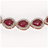 Image 3 : 45.93 ctw Ruby & Diamond Micro Pave Halo Necklace 10k Rose Gold - REF-674K2Y