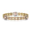Image 1 : 16.85 ctw Morganite & Diamond Bracelet 14K Yellow Gold - REF-324X4A
