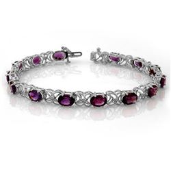 9.55 ctw Amethyst & Diamond Bracelet 14k White Gold - REF-96X9A