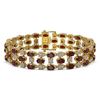 Image 1 : 13.12 ctw Garnet & Diamond Row Bracelet 10K Yellow Gold - REF-209F3M