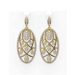 8.02 ctw Diamond Earrings 18K Yellow Gold - REF-573K3Y