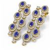 Image 3 : 21.48 ctw Sapphire & Diamond Earrings 18K Yellow Gold - REF-889K3Y