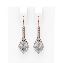 2.18 ctw Oval Diamond Earrings 18K Rose Gold - REF-588G4W