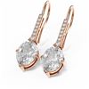 Image 3 : 2.18 ctw Oval Diamond Earrings 18K Rose Gold - REF-588G4W