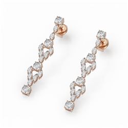 5.28 ctw Cushion & Marquise Diamond Earrings 18K Rose Gold - REF-621A3N