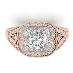 1.95 ctw Certified VS/SI Diamond Art Deco Micro Ring 14k Rose Gold - REF-368W9H