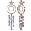 Image 2 : 10.32 ctw Tanzanite & Diamond Earrings 18K Rose Gold - REF-525H5R