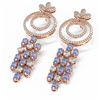 Image 3 : 10.32 ctw Tanzanite & Diamond Earrings 18K Rose Gold - REF-525H5R