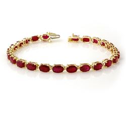 16.0 ctw Ruby Bracelet 10k Yellow Gold - REF-118K2Y