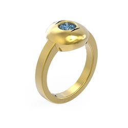 0.52 ctw Intense Blue Diamond Ring 18K Yellow Gold - REF-101Y3X