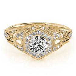 1.4 ctw Certified VS/SI Diamond Halo Ring 18k Yellow Gold - REF-307K5Y