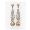 Image 1 : 3.2 ctw Diamond & Pearl Earrings 18K Rose Gold - REF-267M5G