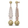Image 2 : 3.2 ctw Diamond & Pearl Earrings 18K Rose Gold - REF-267M5G