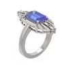 Image 1 : 5.27 ctw Tanzanite & Diamond Ring 18K White Gold - REF-309H3R