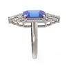 Image 2 : 5.27 ctw Tanzanite & Diamond Ring 18K White Gold - REF-309H3R