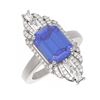 Image 3 : 5.27 ctw Tanzanite & Diamond Ring 18K White Gold - REF-309H3R