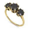 Image 2 : 2 ctw Past Present Future Black Diamond Ring Vintage 18k Yellow Gold - REF-82M8G