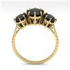 Image 3 : 2 ctw Past Present Future Black Diamond Ring Vintage 18k Yellow Gold - REF-82M8G
