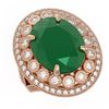 Image 1 : 13.85 ctw Certified Emerald & Diamond Victorian Ring 14K Rose Gold - REF-509H3R