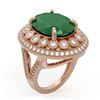 Image 2 : 13.85 ctw Certified Emerald & Diamond Victorian Ring 14K Rose Gold - REF-509H3R