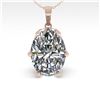 Image 2 : 1 ctw Certified VS/SI Oval Diamond Necklace 18k Rose Gold - REF-279A2N