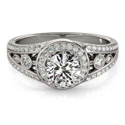 1.15 ctw Certified VS/SI Diamond Halo Ring 18k White Gold - REF-163X6A