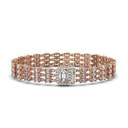 19.48 ctw Emerald Cut & Oval Diamond Bracelet 18K Rose Gold - REF-2068R4K