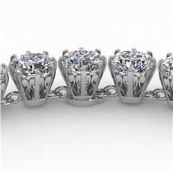 28 ctw Oval SI Certified Diamond Necklace 14k White Gold - REF-4275G2W