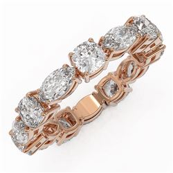 3.64 ctw Cushion Cut Diamond Eternity Ring 18K Rose Gold - REF-511H6R