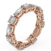 Image 2 : 3.64 ctw Cushion Cut Diamond Eternity Ring 18K Rose Gold - REF-511H6R