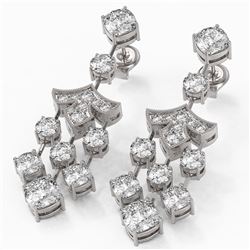 5.5 ctw Cushion Cut Diamond Designer Earrings 18K White Gold - REF-722G4W