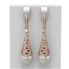 Image 1 : 1.84 ctw Diamond & Pearl Earrings 18K Rose Gold - REF-207X8A